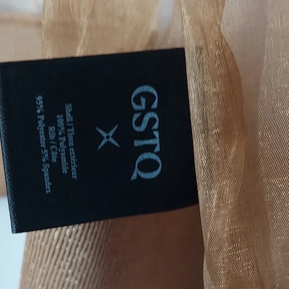 GSTQ Sheer Metallic Gold Bomber Jacket Women's Size 3X NWT - Picture 12 of 16